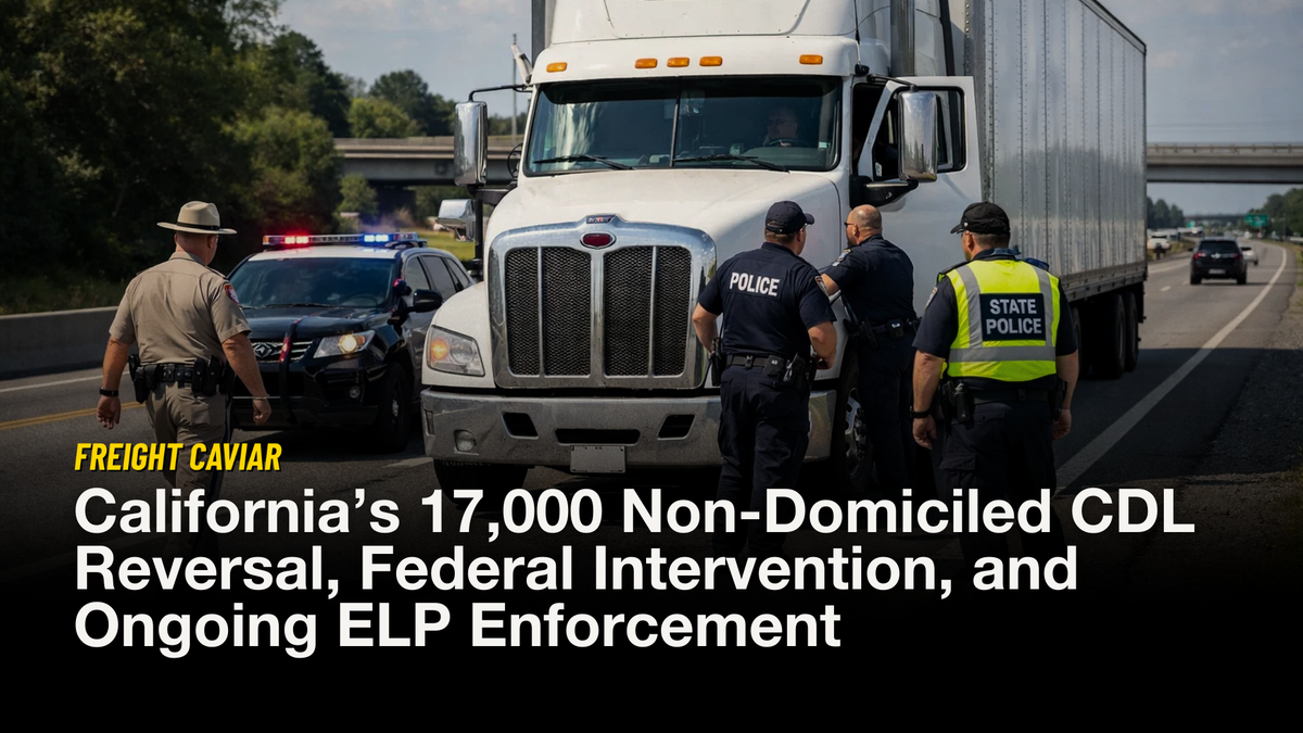 California s 17 000 Non Domiciled CDL Reversal Federal Intervention and Ongoing ELP Enforcement